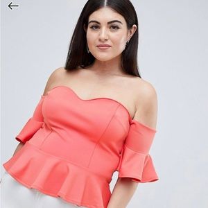 ASOS Design Curve pep hem top in  scuba